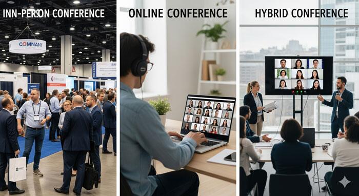 In-Person, Online, and Hybrid Conferences: What’s the Difference and Which to Choose?