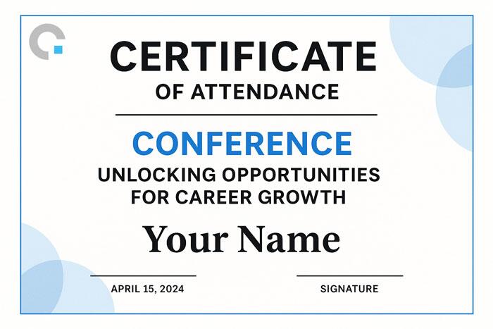 Certificate of Attendance Conference: Unlocking Opportunities for Career Growth